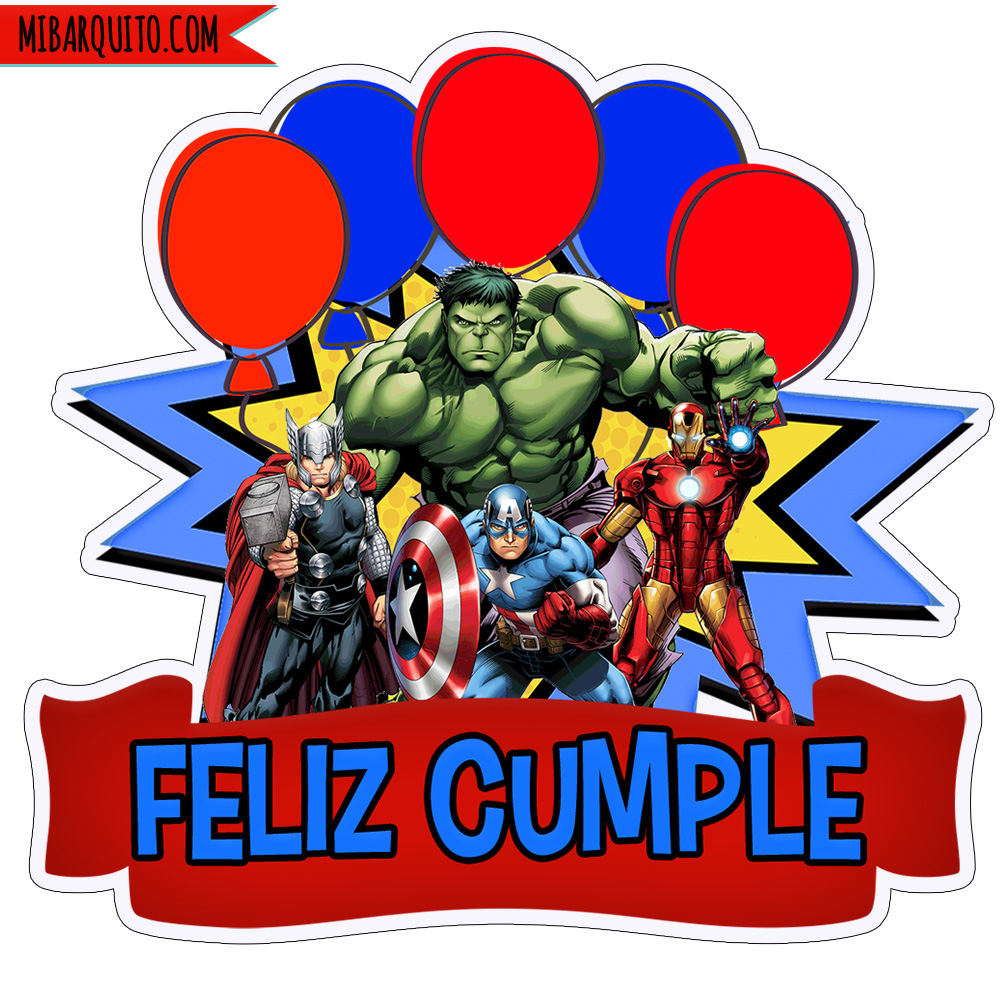 Cake Topper Avengers para imprimir